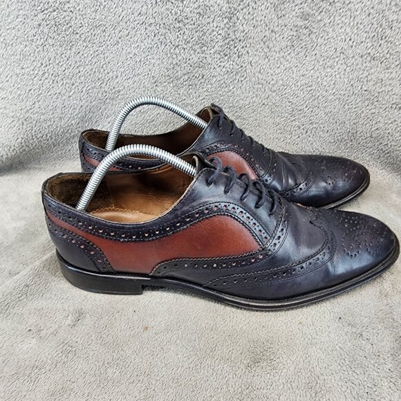 Messico Shoes Mens Size 10 Black Leather Lace Up Brogue Oxford *Read* main image 4